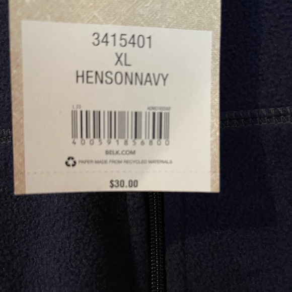 Navy men's pullover with half zipper - Picture 2 of 5